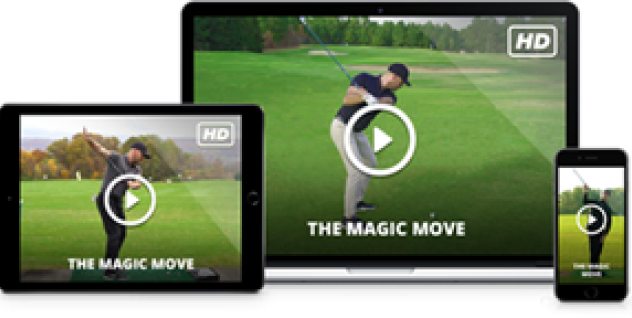 Image featuring Eric Cogorno's The Magic Move training course, shown on a desktop, laptop, and mobile device.