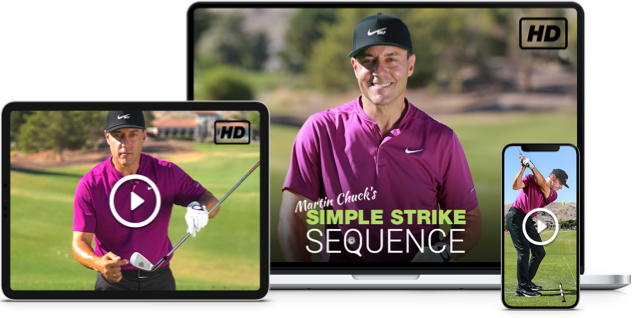 Image featuring Martin Chuck's Simple Strike System training course, shown on a desktop, laptop, and mobile device.