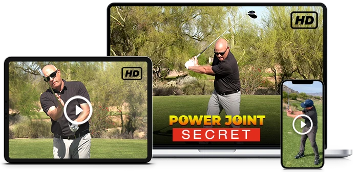 Image featuring Nick Bradley's Power Joint Secret training course, shown on a desktop, laptop, and mobile device.