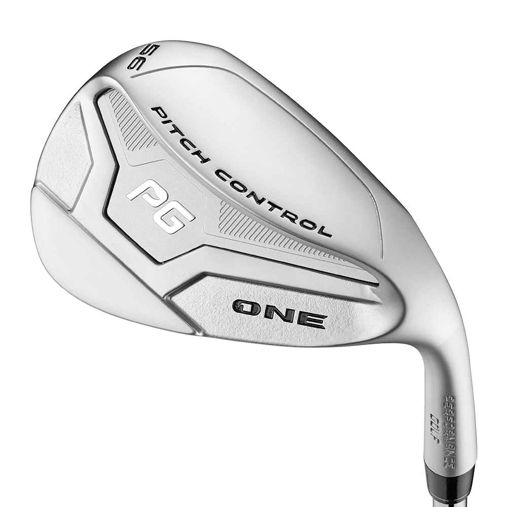 Close-up details of the ONE Wedge 56º clubhead sole, featuring the words 