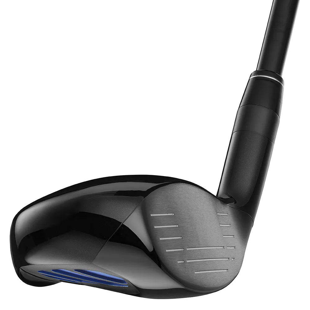 Close-up angled view of the black AnyLie Hybrid clubhead, featuring the face, toe, and hosel.